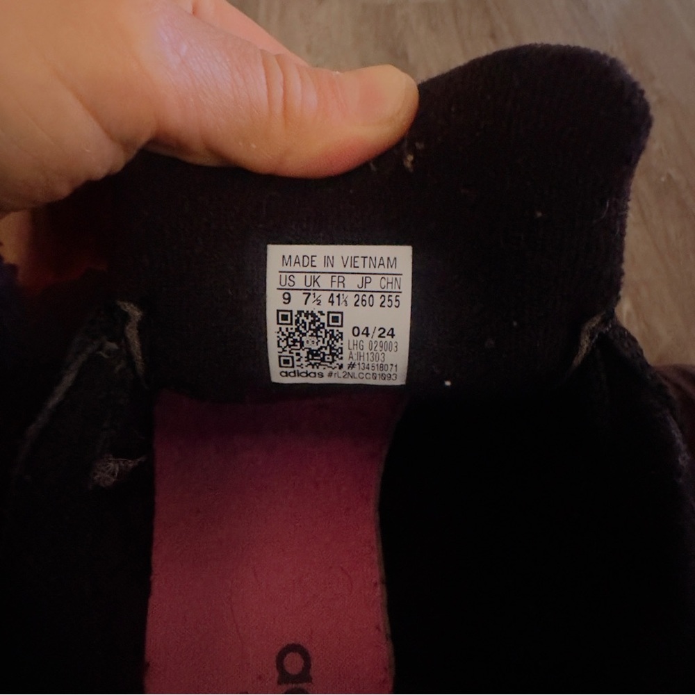 Adidas Black and Pink Sneakers